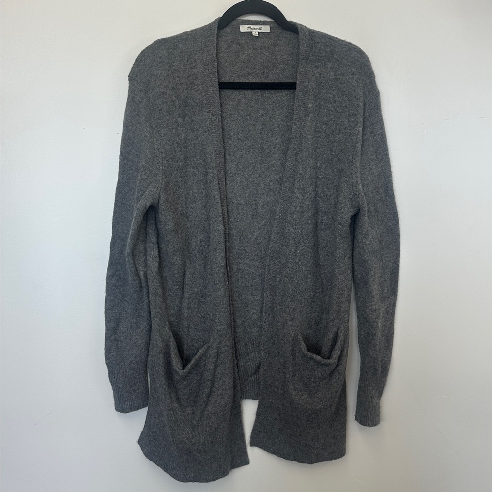 Madewell Cozy Walker Cardigan Heather Evening Grey Merino Wool S - Picture 2 of 7
